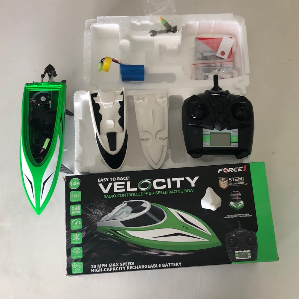 Velocity Green RC boat